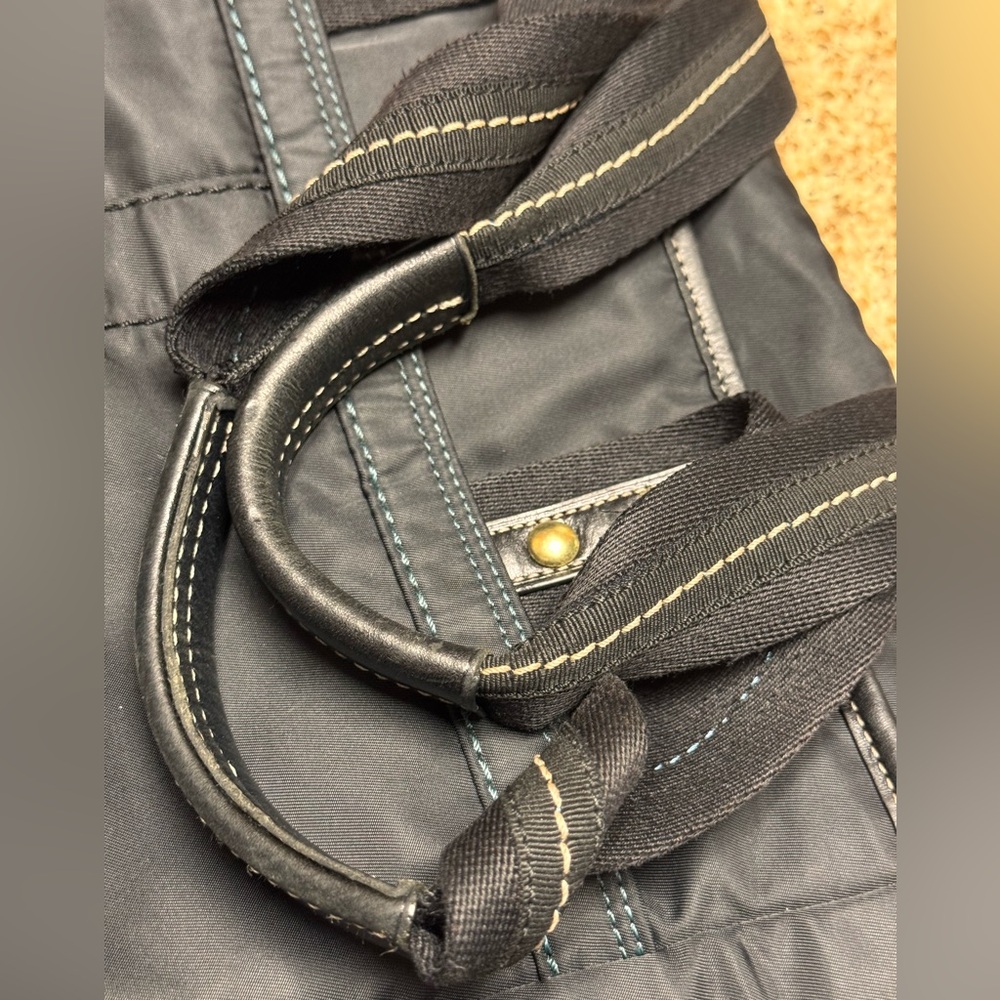 Coach Black Hampton Nylon Tote with Teal Accents - Picture 7 of 16